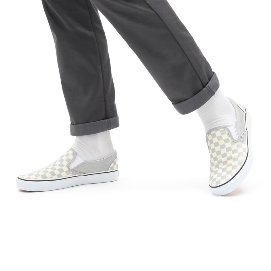 Vans Checkerboard Classic Slip-On Gris | VN031L2VC56