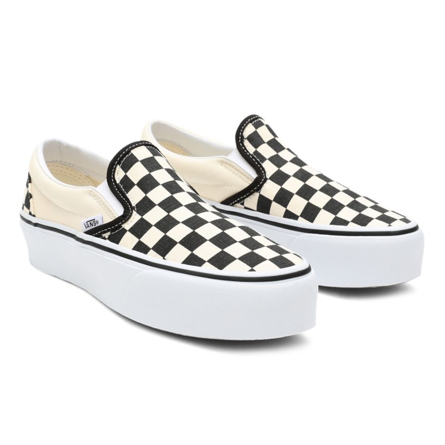 Vans Checkerboard Classic Slip-On Platform Negras | VN004X1TZ65