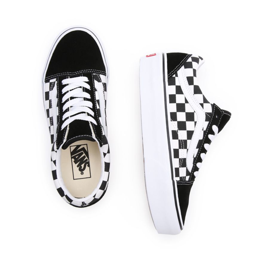 Vans Checkerboard Old Skool Platform Negras | VN639N7AA96