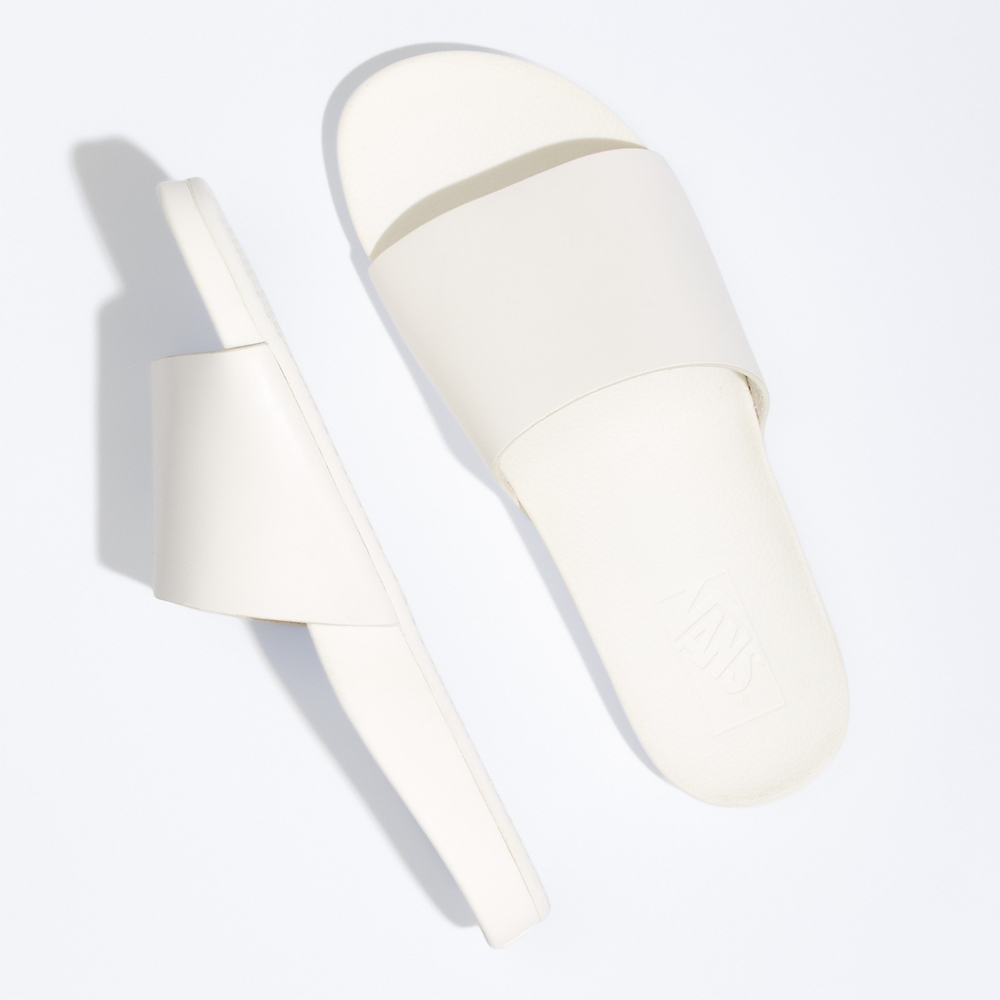 Vans Cuero Decon Slide Blancas | VN732X0HF04