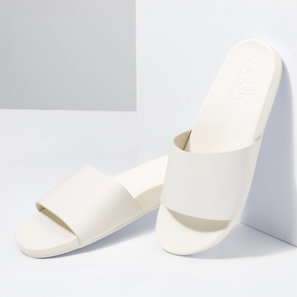 Vans Cuero Decon Slide Blancas | VN732X0HF04