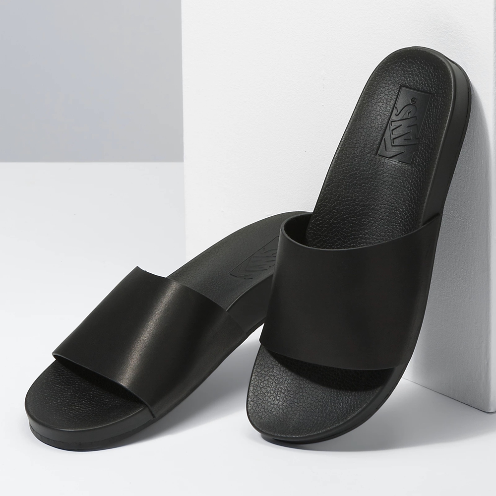 Vans Cuero Decon Slide Negras | VN066E2YI73