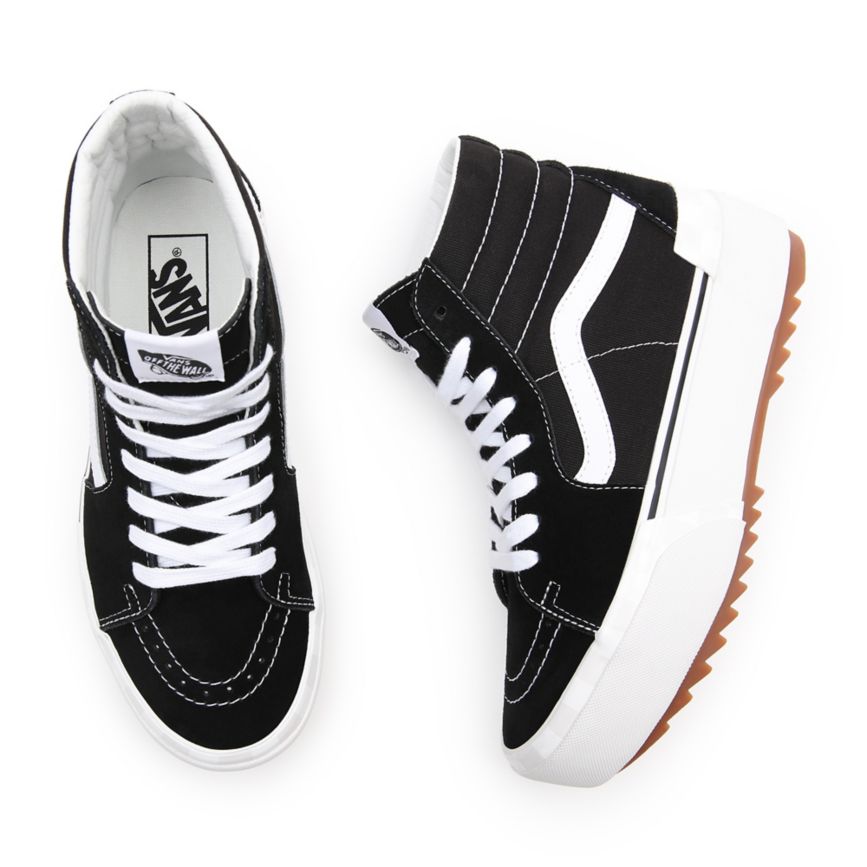 Vans Suede Lona Sk8-Hi Stacked Negras | VN938I0MN81